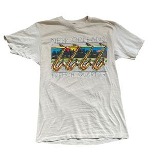 Vintage New Orleans Graphic Tee Single Stitch T-Shirt French Quarter Made in USA